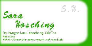 sara wosching business card